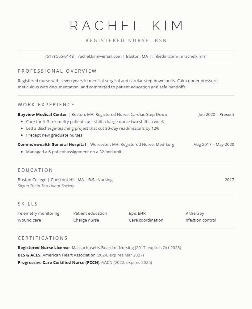 The Classic CV template preview